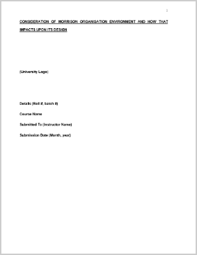 Assignment Helpline - Organization Environment