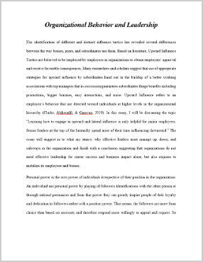 Assignment Helpline - Organizational Behavior and Leadership