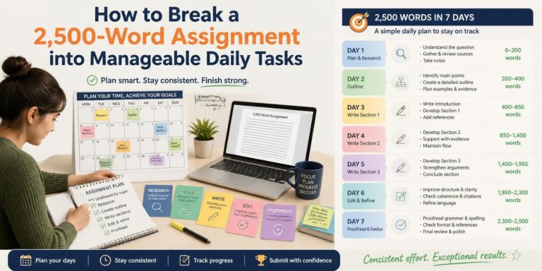 How to Break a 2,500-Word Assignment into Manageable Daily Tasks