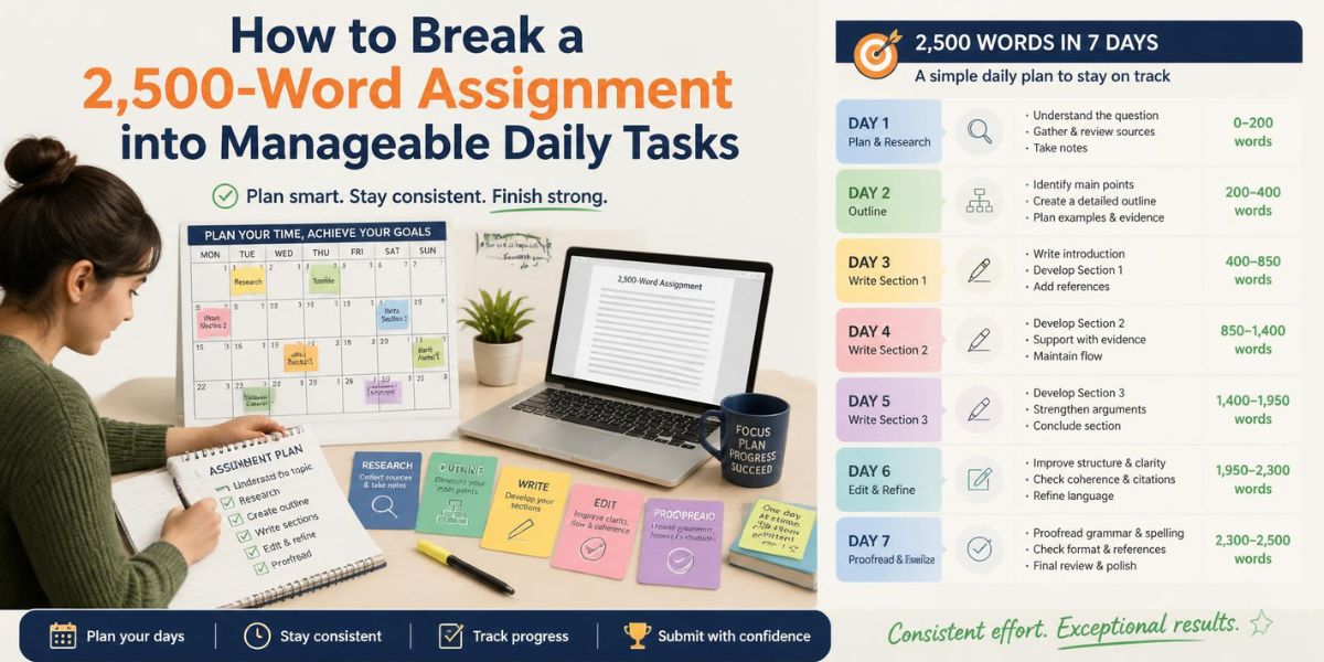 How to Break a 2,500-Word Assignment into Manageable Daily Tasks